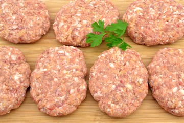 raw minced meat for pork chops