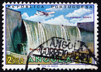 Postage stamp Angola 1965 Cambambe Dam, Kwanza River