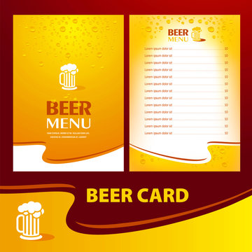 menu beer card / cmyk, no transparent
