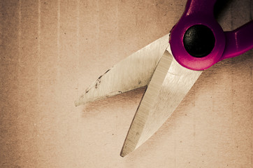 scissors with red handle