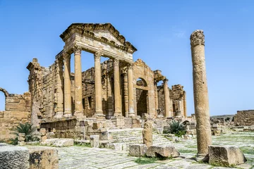 Foto auf Acrylglas Tunesien Römische Ruinen von Sufetula bei Sbeitla