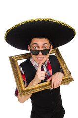 Funny mexican with sombrero in concept