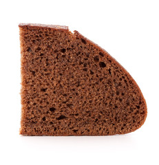 Slice of fresh rye bread isolated on white background cutout