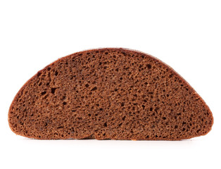 Slice of fresh rye bread isolated on white background cutout