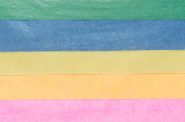 colorful translucent construction paper arranged horizontally
