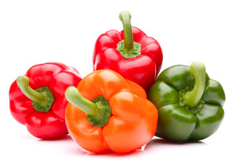 Sweet bell pepper isolated on white background cutout
