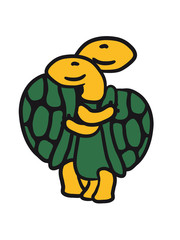 Süßes Niedliches Schildkröten Paar