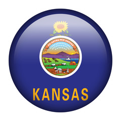 Flag Button - Kansas
