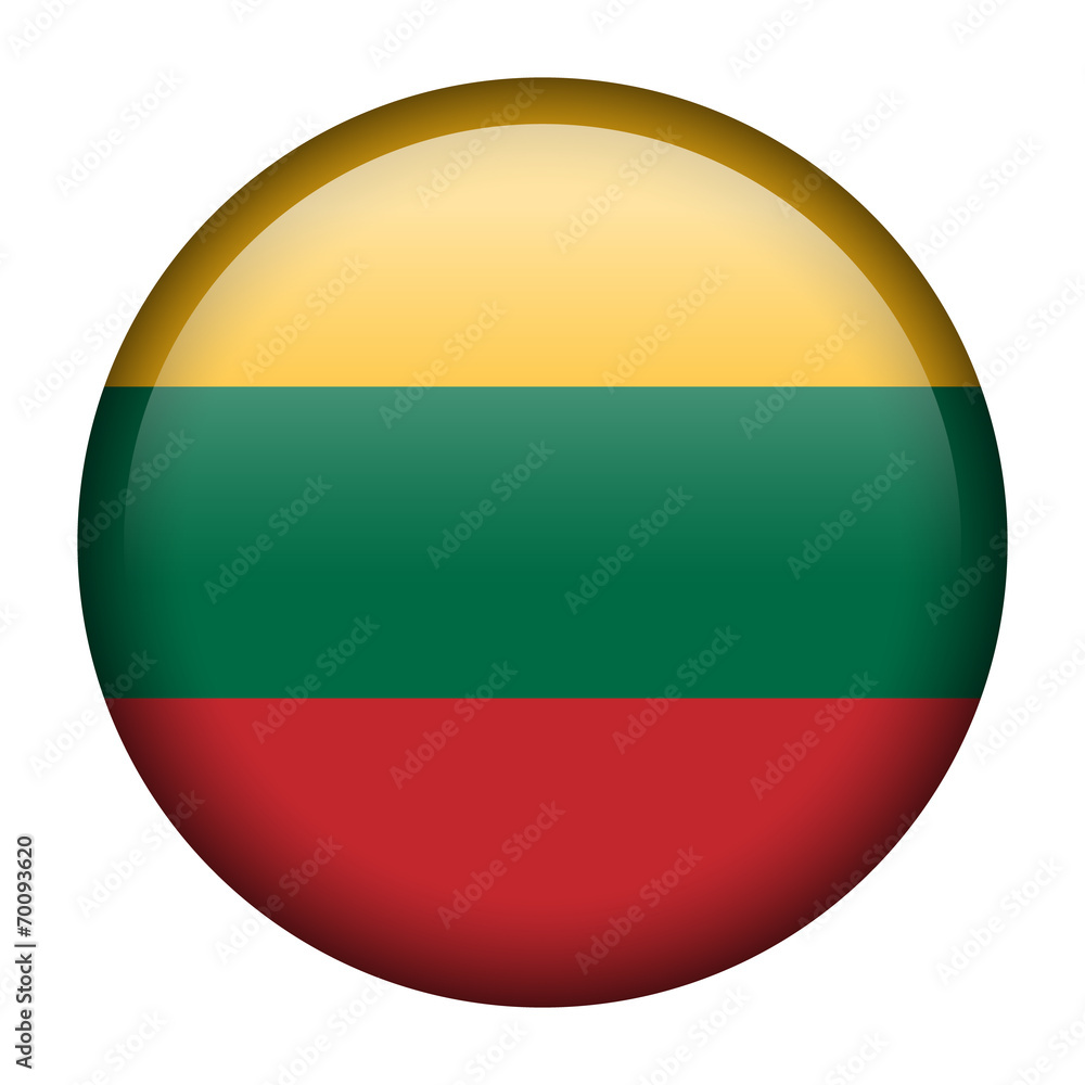 Wall mural Lithuania flag button