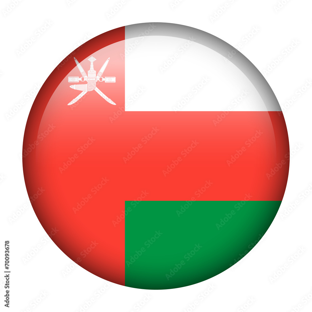 Wall mural Oman flag button