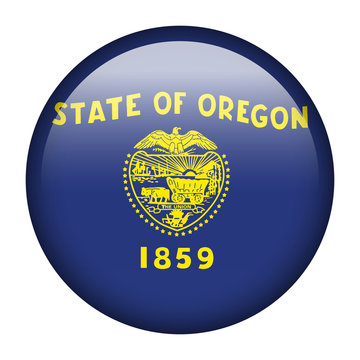 Flag Button - Oregon