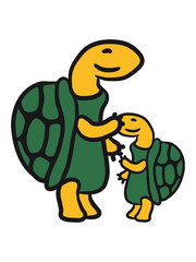 Süße Schildkröten Familie Kind