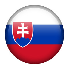 Obraz premium Slovakia flag button