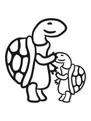 Süße Schildkröten Familie Kind