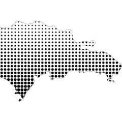 Fototapeta premium Illustration of map with halftone dots - Dominican Republic.