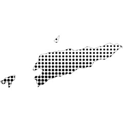 Obraz premium Illustration of map with halftone dots - East Timor.