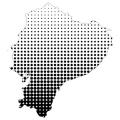 Fototapeta premium Illustration of map with halftone dots - Ecuador.