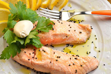 piatto di salmone