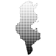 Illustration of map with halftone dots - Tunisia.
