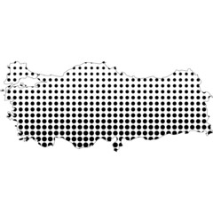 Fototapeta premium Illustration of map with halftone dots - Turkey.
