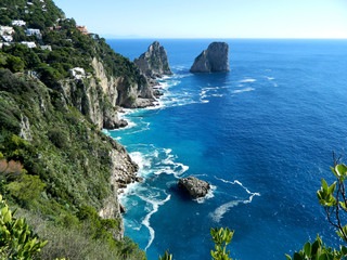 Fototapeta na wymiar Adriatic Sea in autumn season. Capri Island