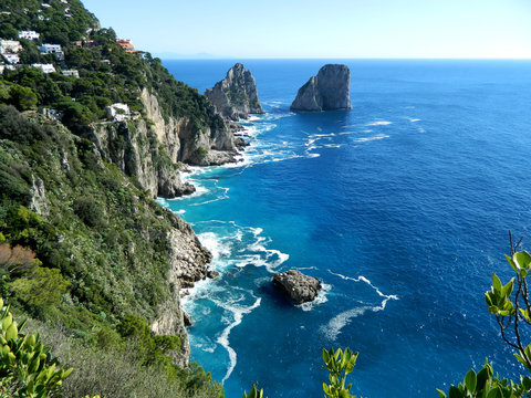 Adriatic Sea in autumn season. Capri Island