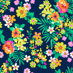 Bright Summer floral ~ seamless background