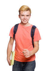 Young student isolated on the white background