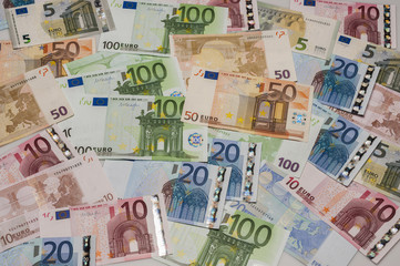 European banknotes, Euro currency from Europe, Euros.