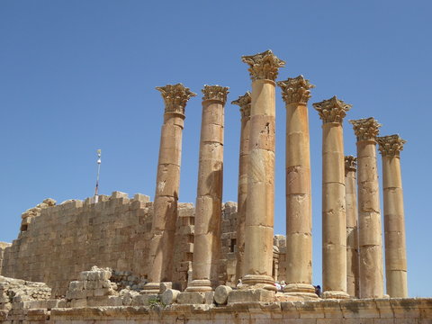 Columnas del Templo de Artemis, Jerash, Jordania