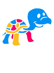 Kleine fröhliche bunte Schildkröte