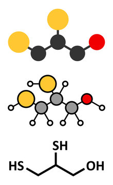 Dimercaprol (BAL, British Anti-Lewisite) metal poisoning drug
