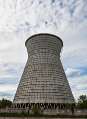 Cooling tower of the cogeneration plant in Kyiv, Ukraine