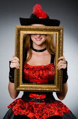 Woman pirate with picture frame