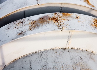 Close up of the coupling of the metal pipeline