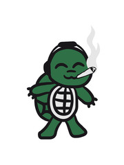 Kiffen Party Musik DJ Rauchen Schildkröte