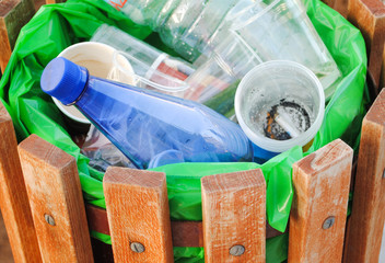 View of garbage into a trash