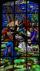 Obraz na płótnie Canvas Jesus carrying th cross on Mount Golgotha on Good Friday