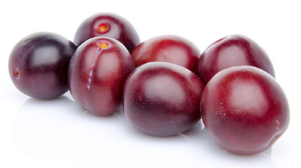 Fresh ripe blue plums