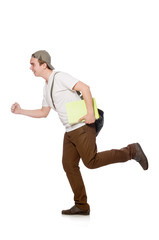 Young student isolated on the white background