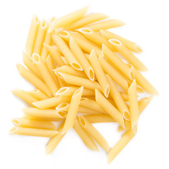 Raw Penne isolated on white