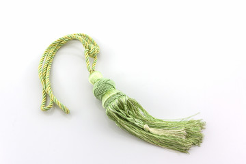 Green curtain tassel interior decoration .