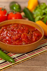 Bowl of red salsa