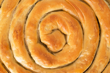 Filo pastry roll close up