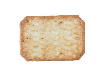 Saltine soda cracker isolated on white background