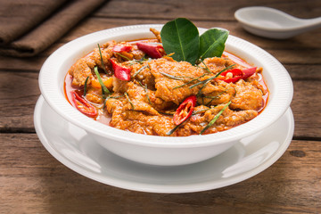 Savory curry with pork (Panang), Thai food