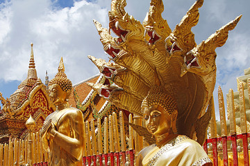 Buddha on Temple in Chiang Mai, Thailand.