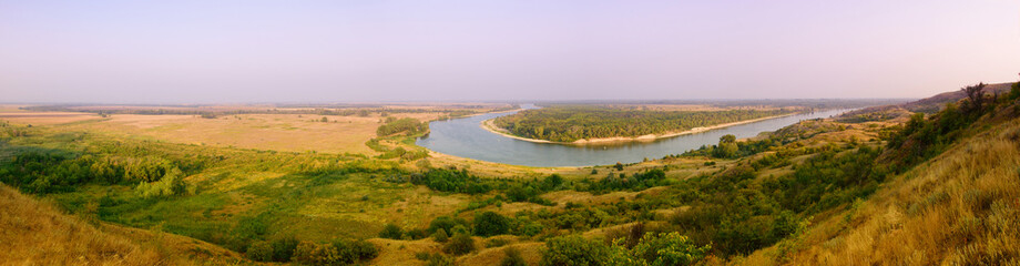 Bend of the river Don in steppe
