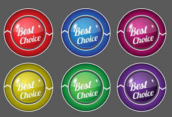 Fototapeta na wymiar Best Choice Glossy Shiny Circular Vector Button