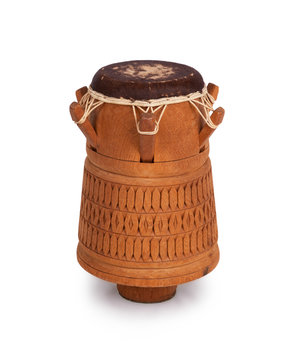 Djembe, Surinam percussion, handmade wooden drum with goat skin